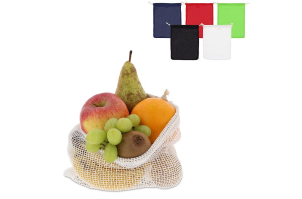 Herbruikbaar groente & fruit zakje OEKO-TEX® katoen 25x30cm